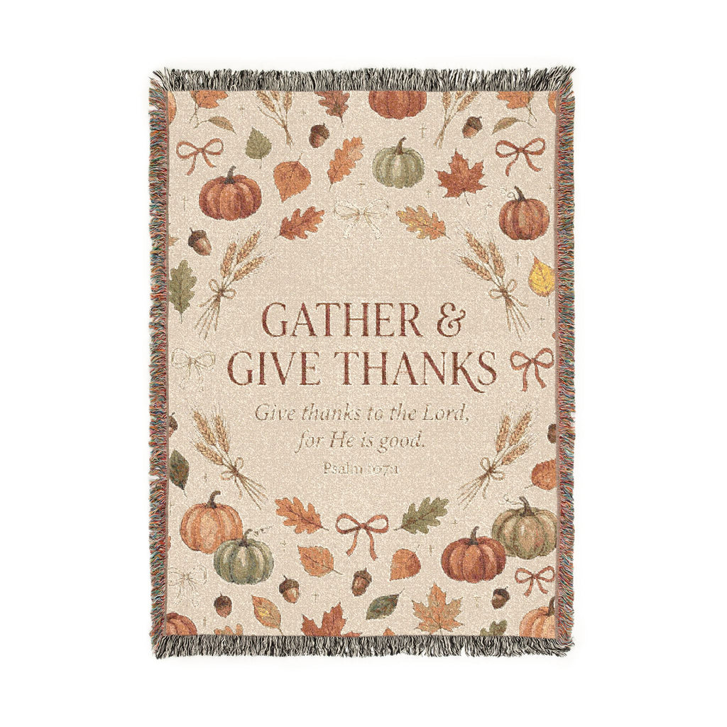 Gather and Give Thanks Woven Blanket