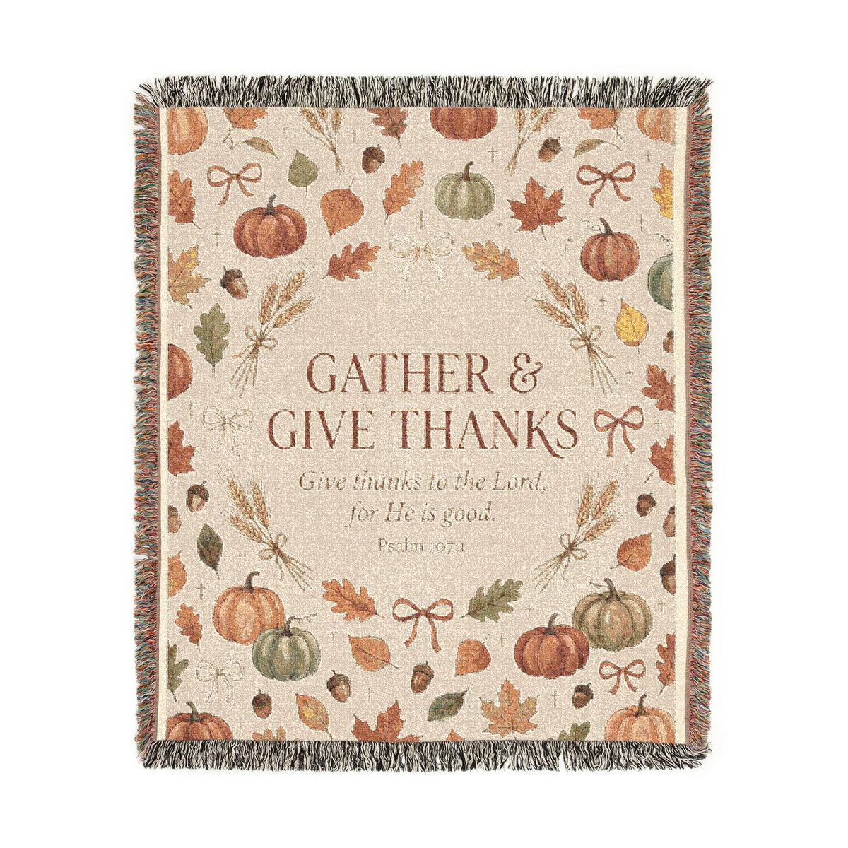 Gather and Give Thanks Woven Blanket