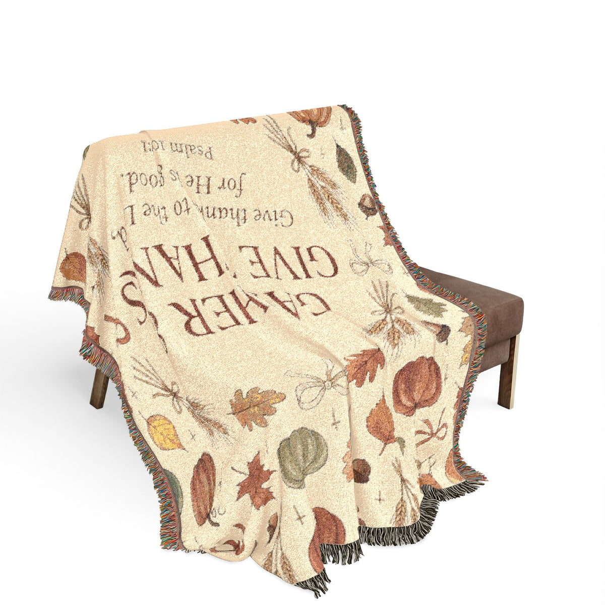 Gather and Give Thanks Woven Blanket