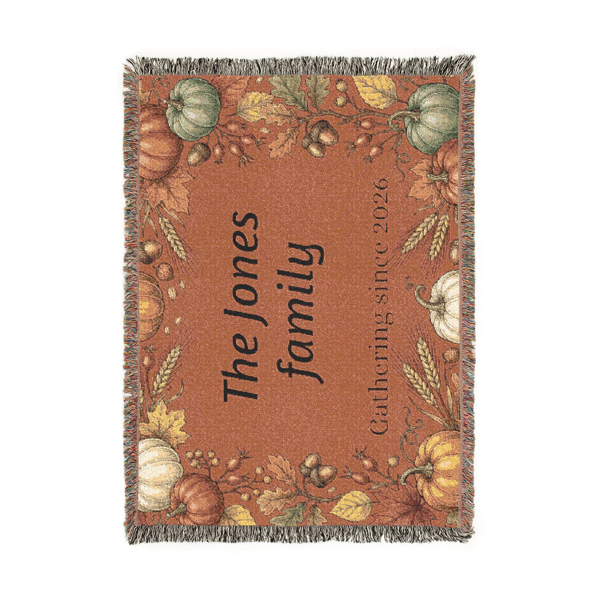 Personalizable Family Name Woven Blanket