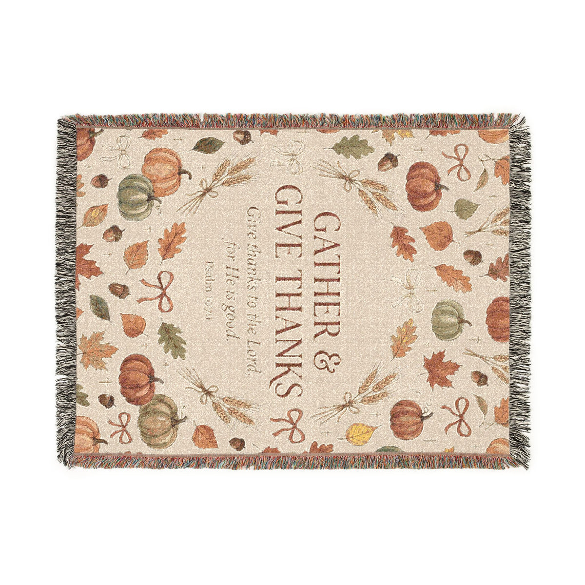 Gather and Give Thanks Woven Blanket