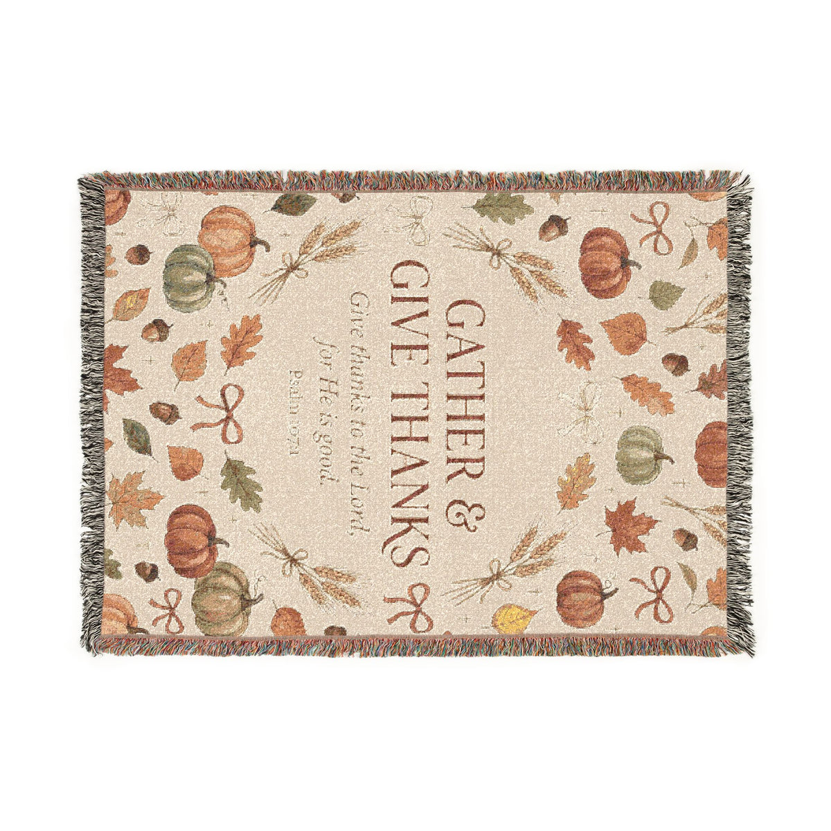 Gather and Give Thanks Woven Blanket