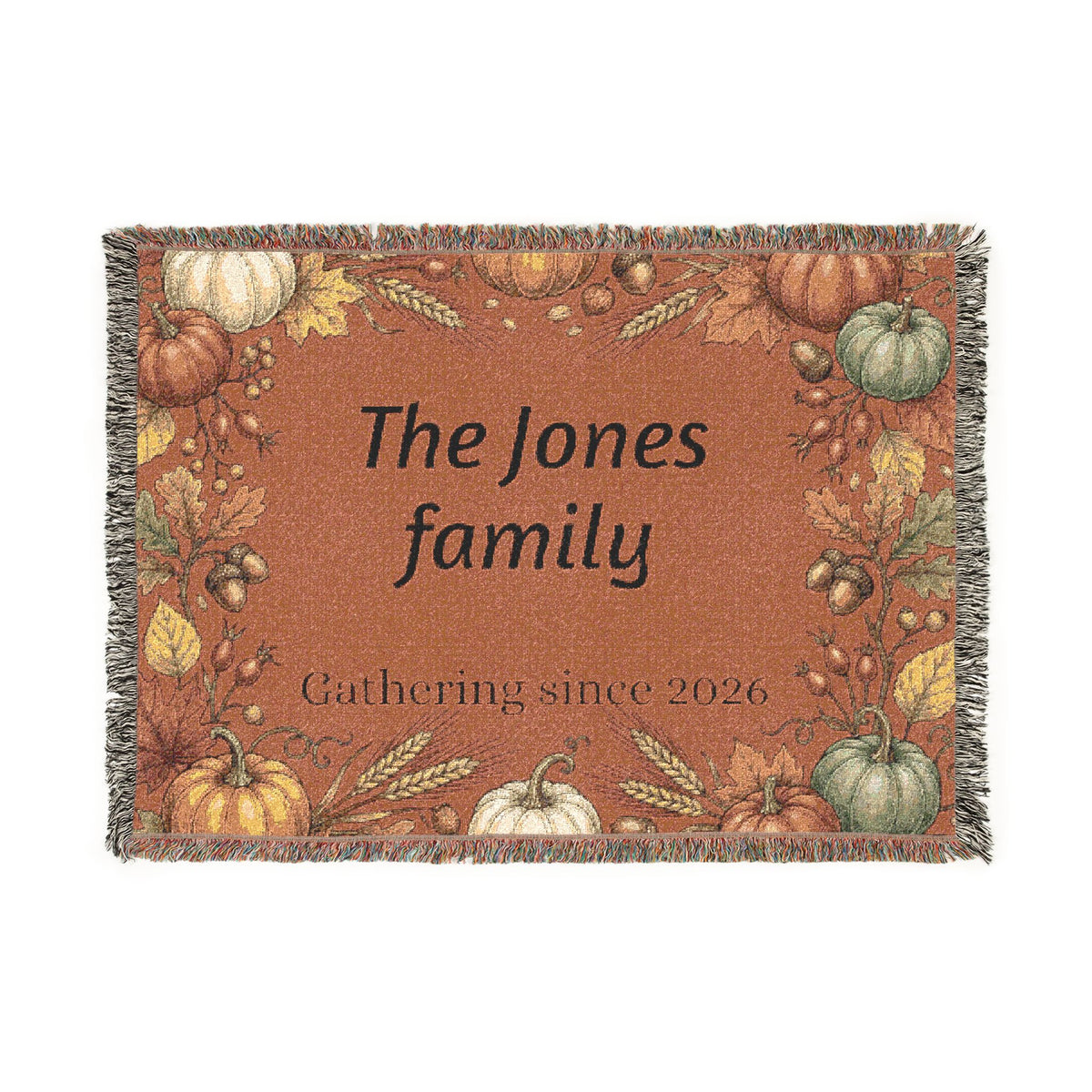 Personalizable Family Name Woven Blanket