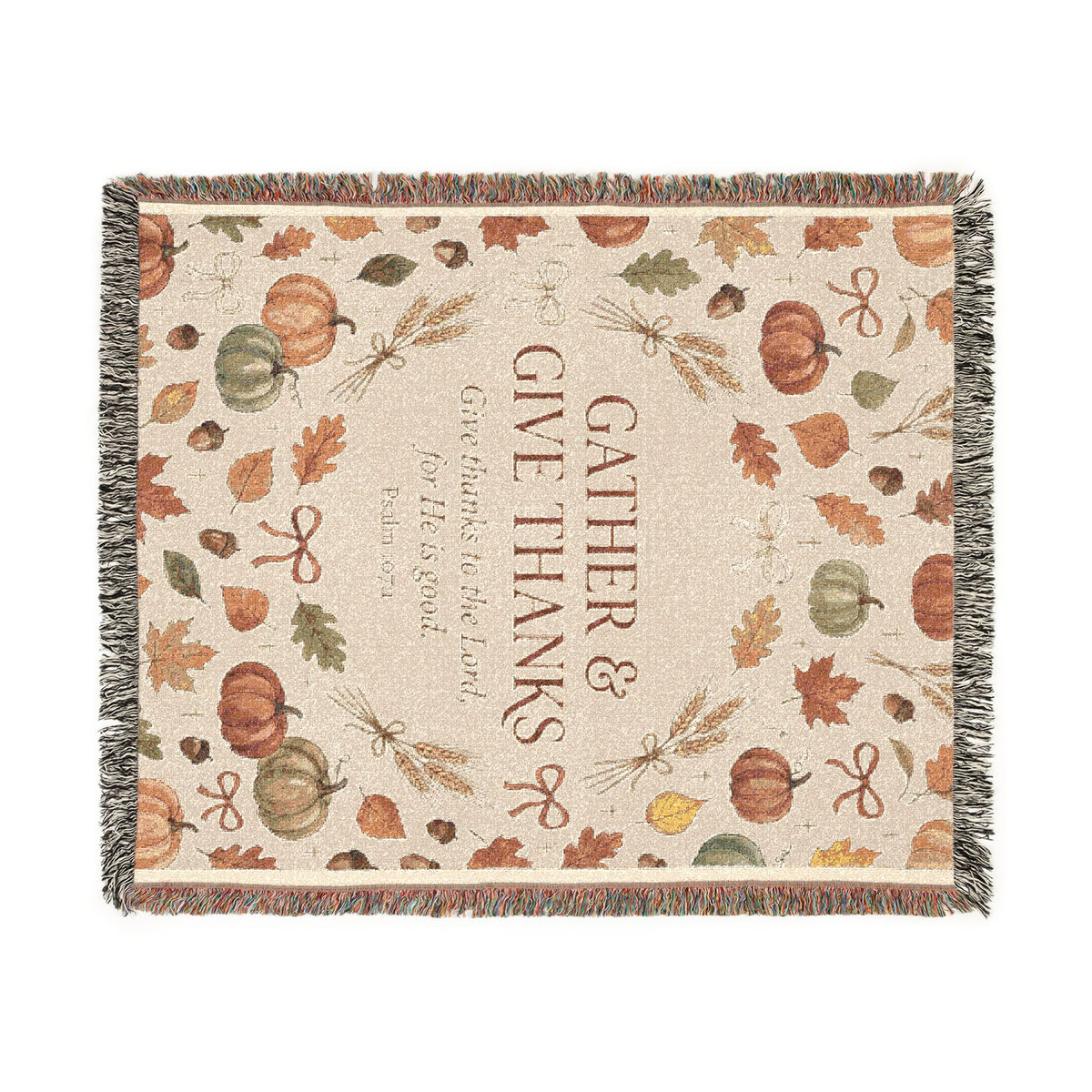 Gather and Give Thanks Woven Blanket